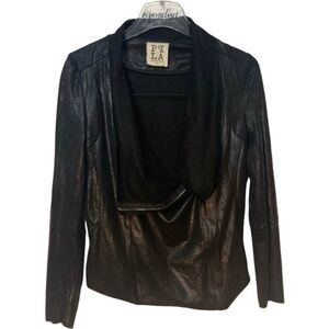 PPLA Clothing Black Faux Suede Lightweight Motorcycle Zip Front Fall Jacket